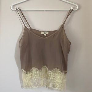 Wilfred cropped cami with lace hem XS